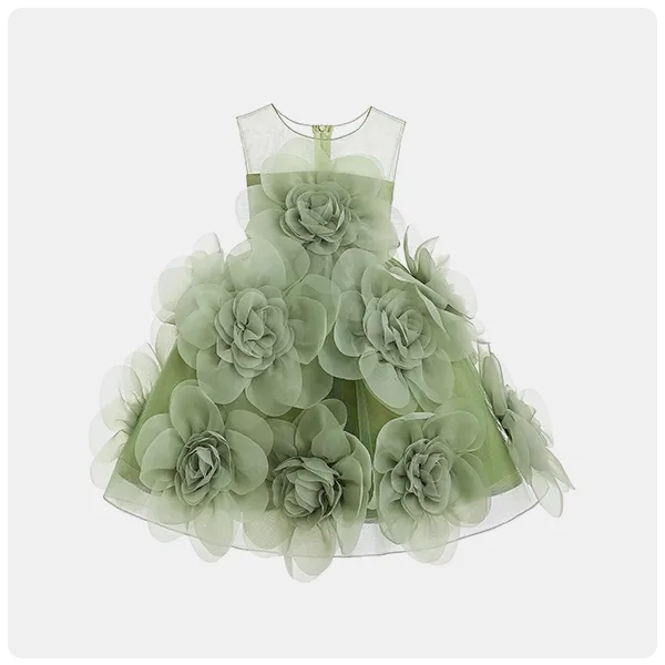 Tulleen Little Girl's Floral Blooming Flowers Dress