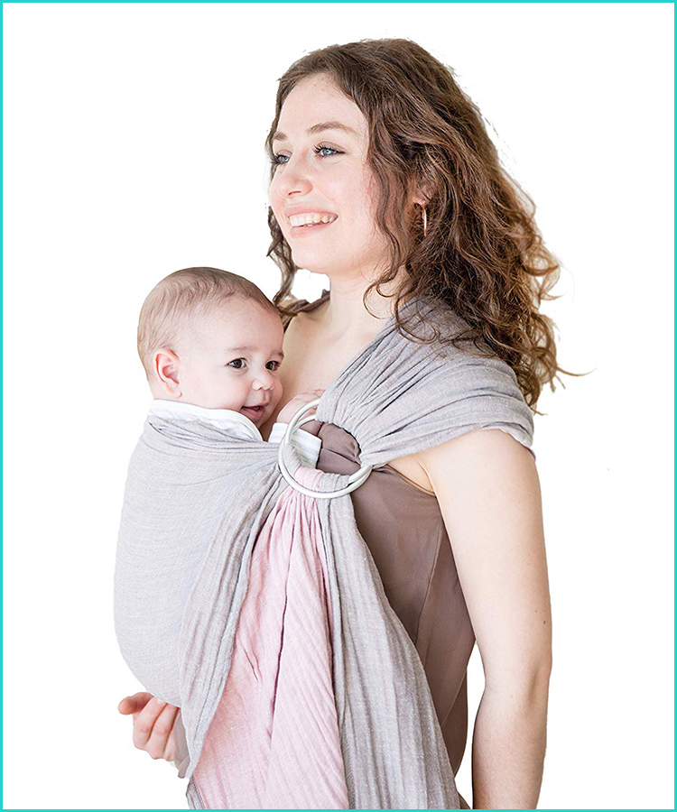 UNISOAR Aluminium Baby Sling Rings for Baby Carriers & Slings 3 Large Size Silver Color 1 Pair with Gift 