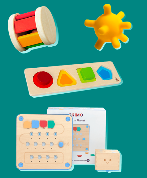 montessori car seat toys