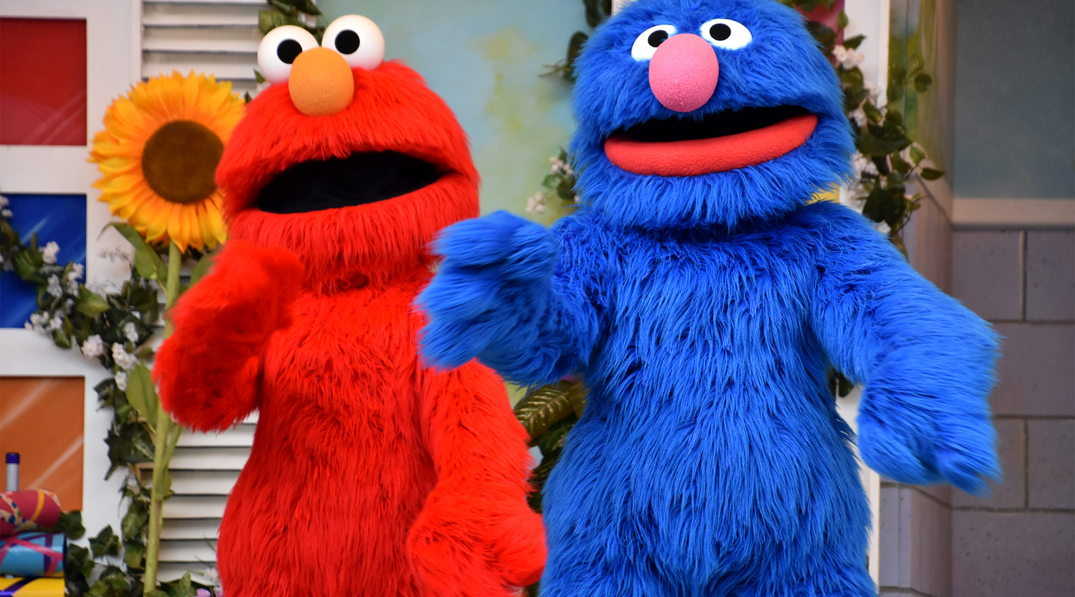 elmo and cookie monster from sesame street