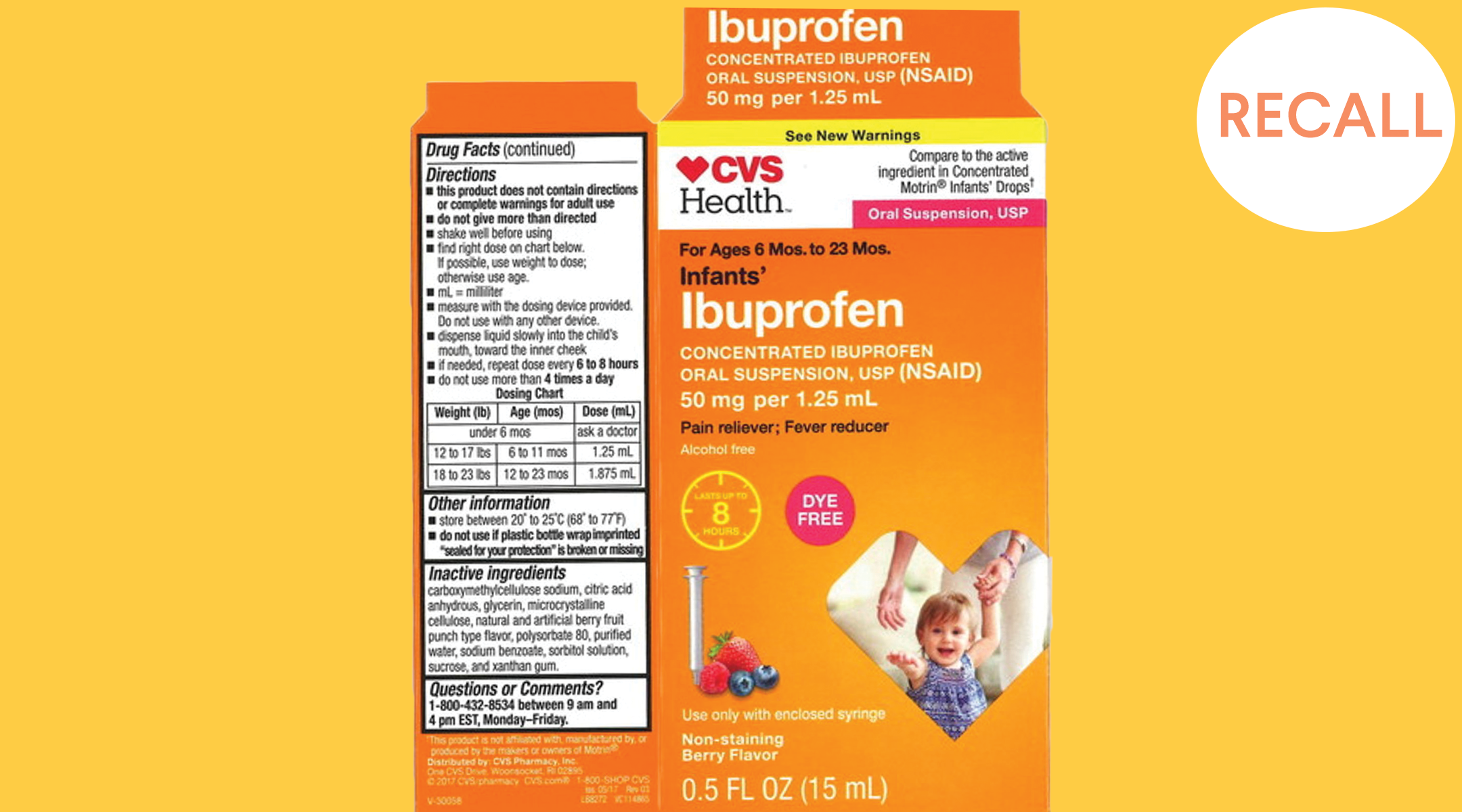 infant ibuprofen from walmart, cvs and family dollar recalled