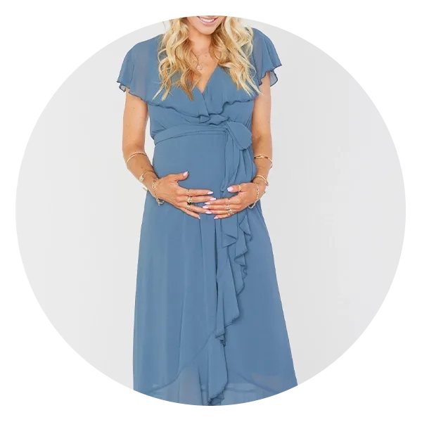 Motherhood Maternity Off-The-Shoulder Short Sleeve Maxi Maternity Dress -  Macy's