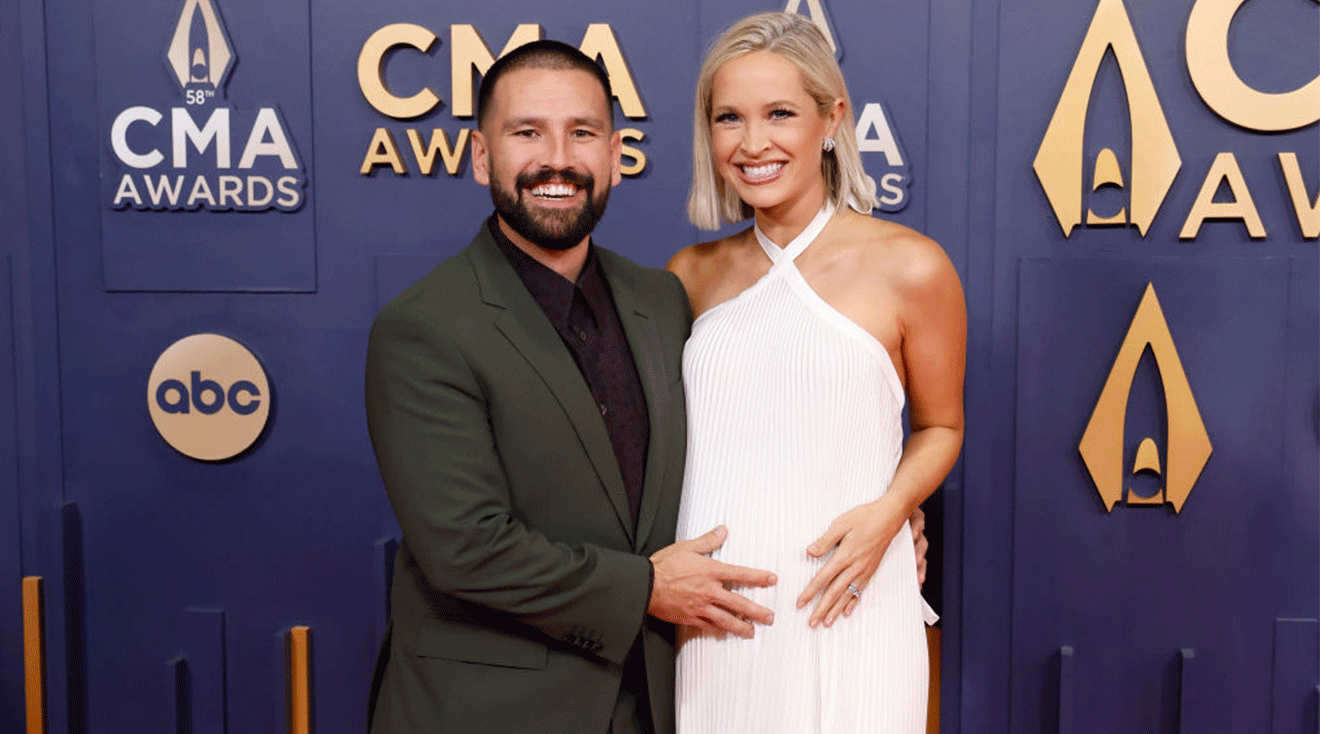 Shay Mooney and Hannah Billingsley attend the 2024 CMA Awards at Music City Center on November 20, 2024 in Nashville, Tennessee