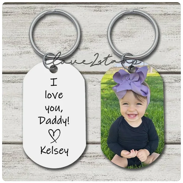 Ilove2stamp Personalized Dad Keychain