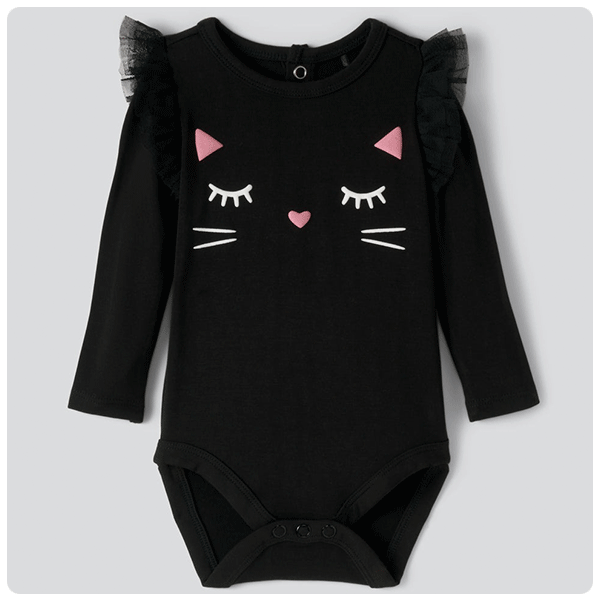 Little Sleepies Black Cat Flutter Bodysuit