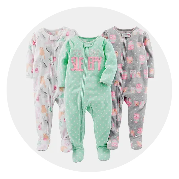 Simple Joys by Carter's Toddlers and Baby Girls' Snug-Fit Footed Cotton  Pajamas, Pack of 3