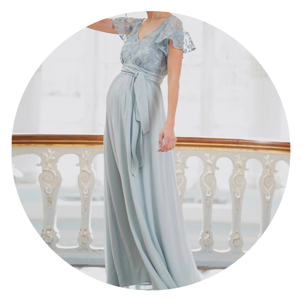 Silver Maternity Bridesmaid Dress