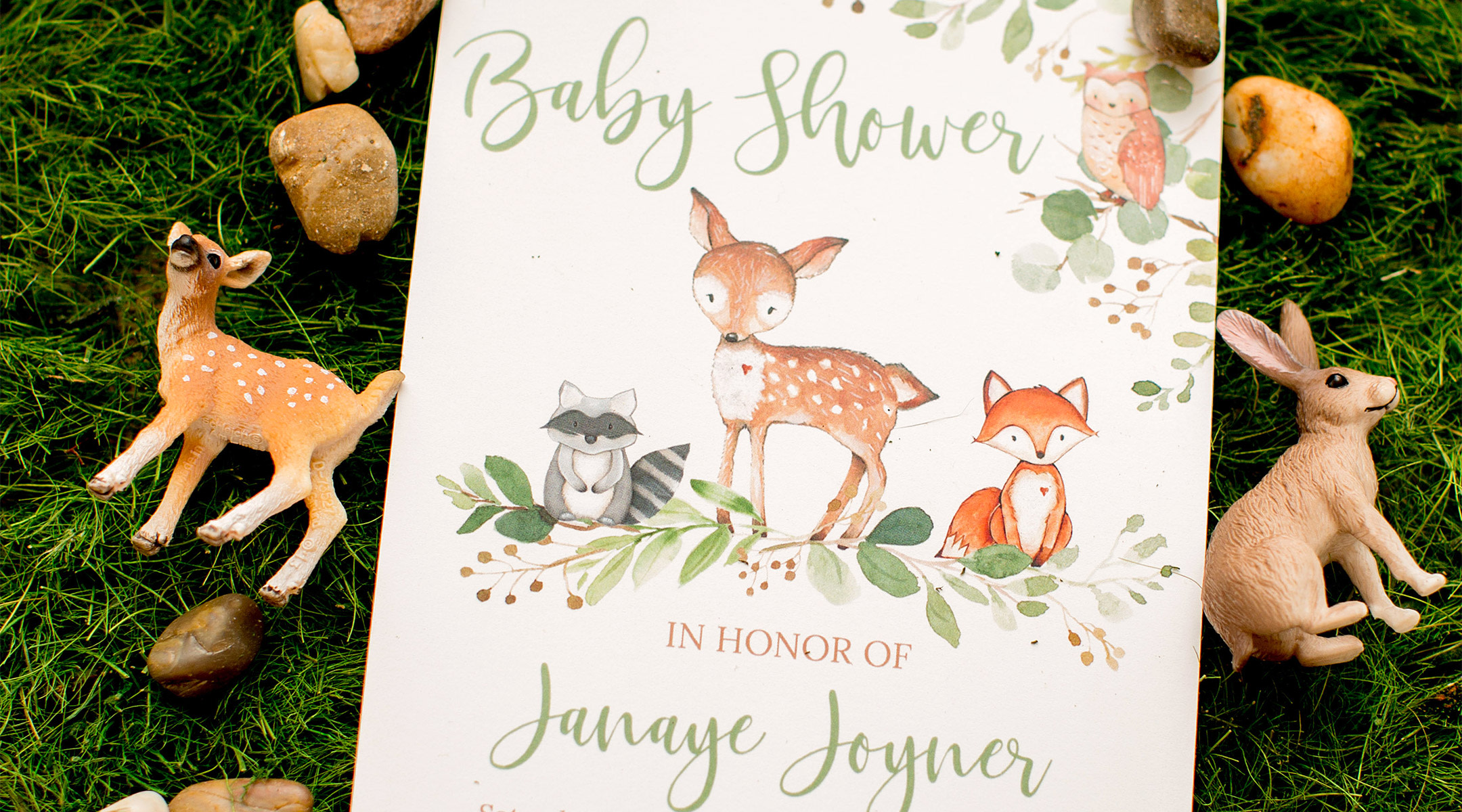Baby shower invitation wording, woodland theme