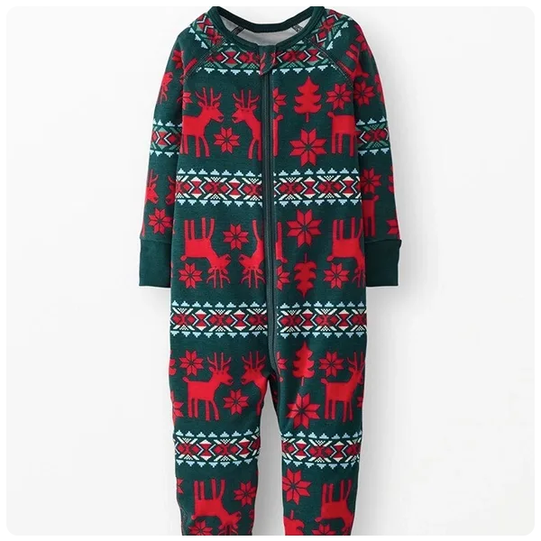 Hanna Andersson Baby Holiday Print Zip Footed Sleeper