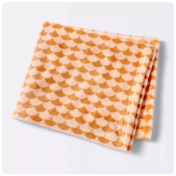 Cloud Island Orange Scallop Halloween Baby Blanket