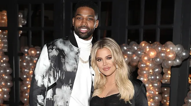 Tristan Thompson and Khloe Kardashian pose for a photo as Remy Martin celebrates Tristan Thompson's Birthday at Beauty & Essex on March 10, 2018 in Los Angeles, California.