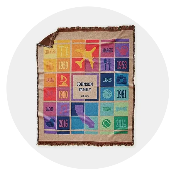 Uncommon Goods Fabric of Our Family Blanket - Building Blocks