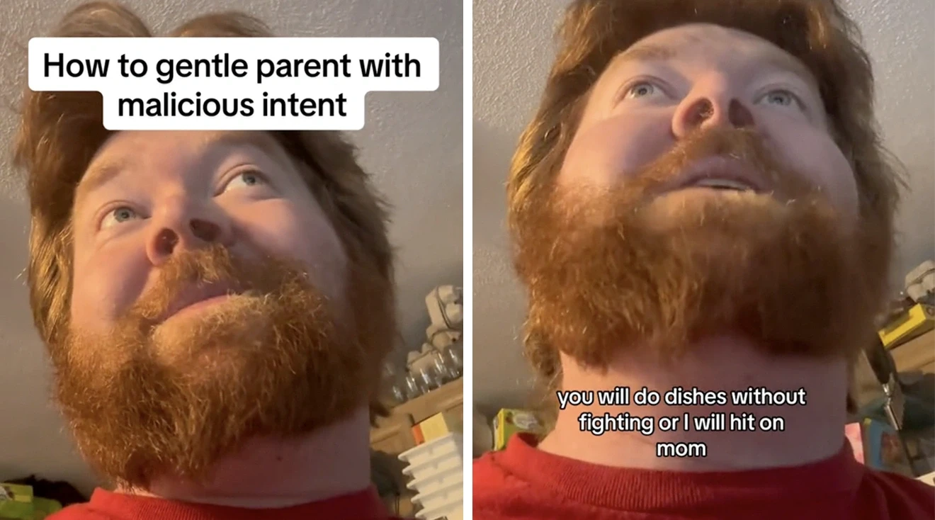 funny tiktok video of dad gentle parenting