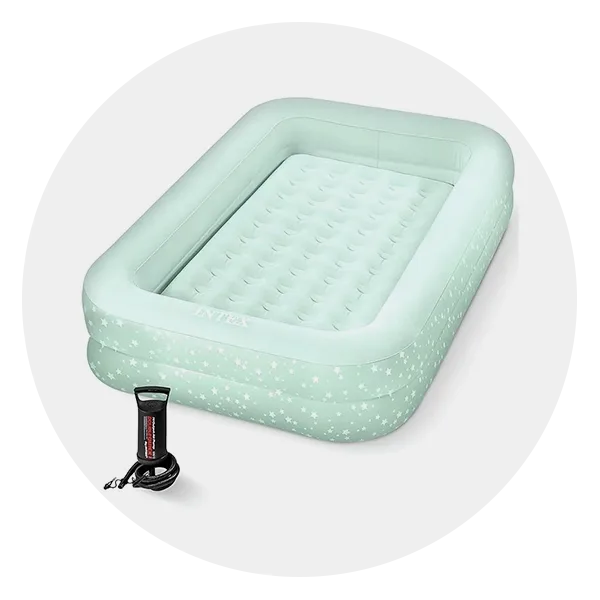 INTEX Kids Travel Air Mattress Inflatable Bed with Raised Sides 