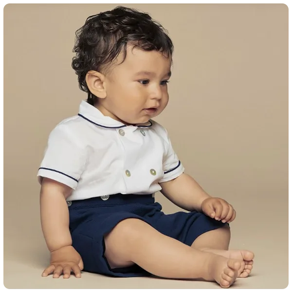 Ancar Ivory and Blue Buster Suit