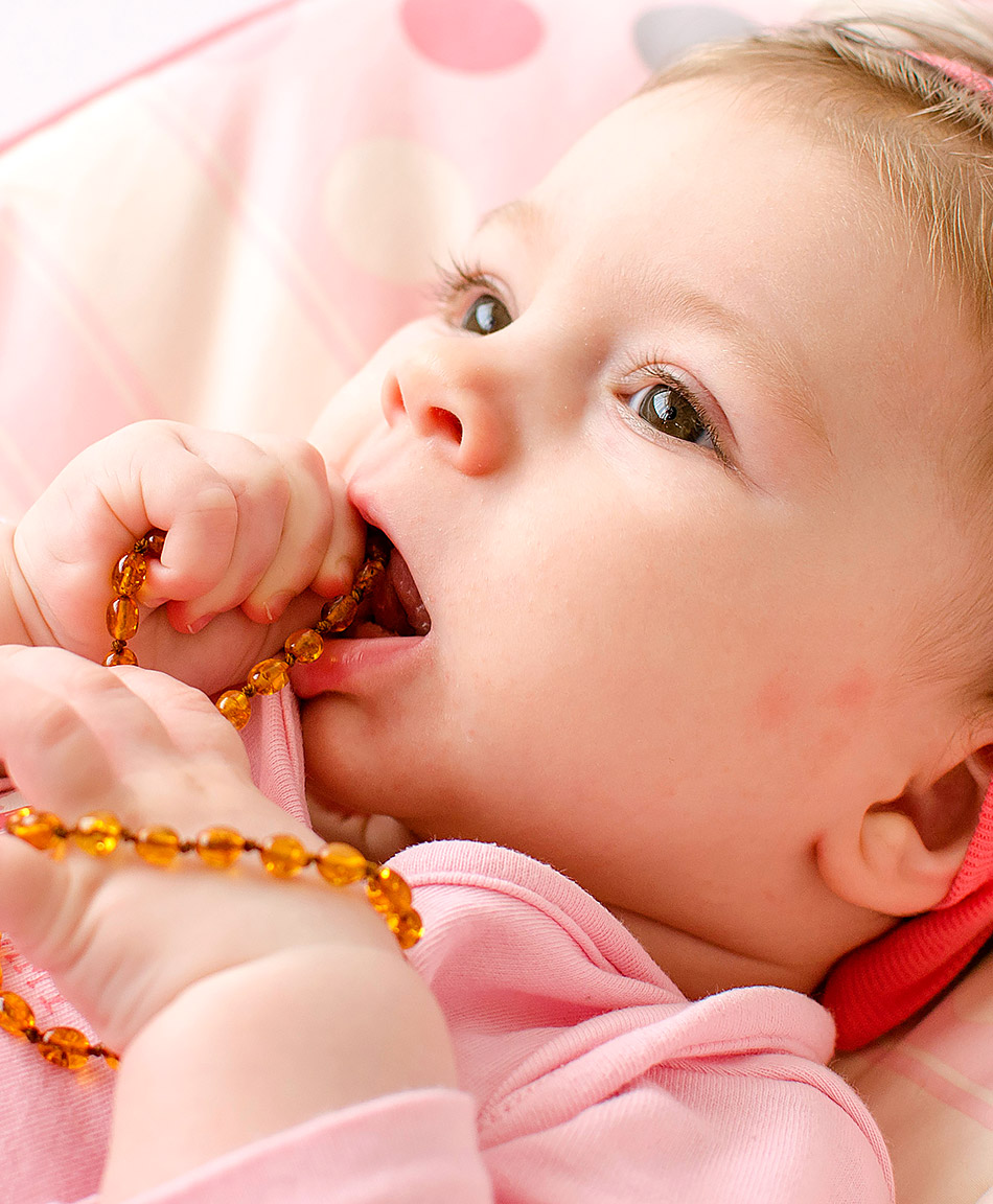 Raw Baltic Amber Teething Necklace for Babies - 11