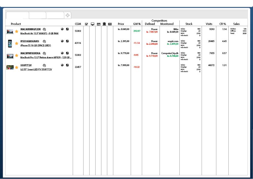 Productlist draft 1