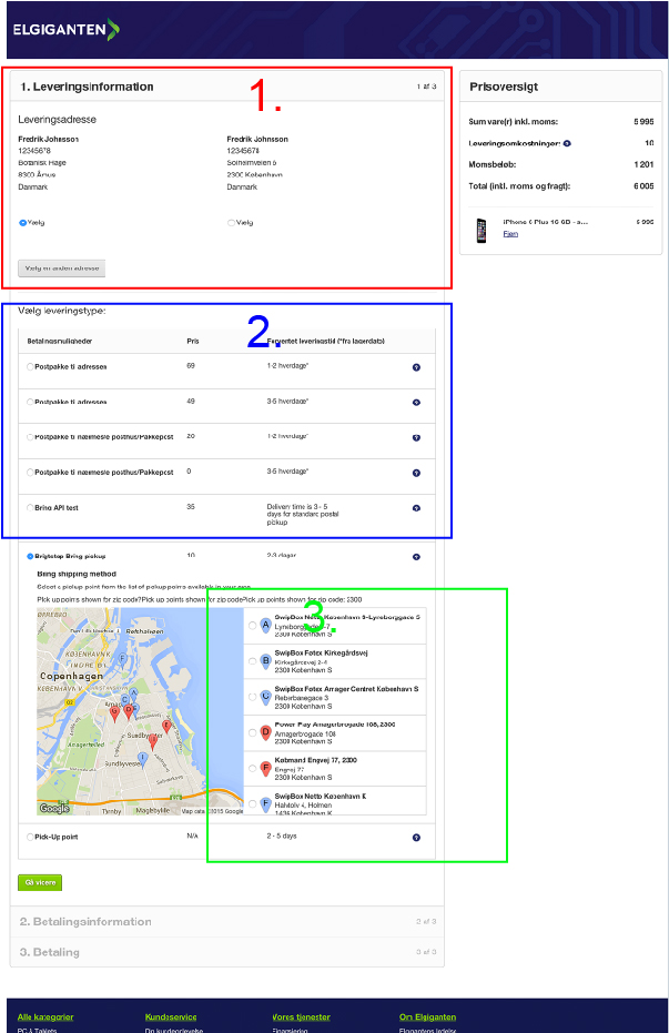 Pickup point user flow
