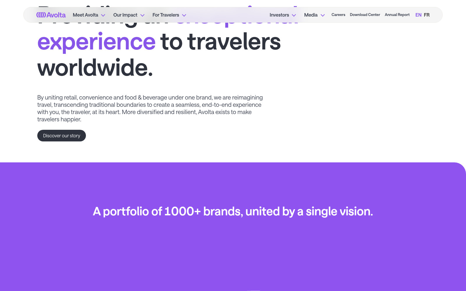 laravel-dufry live site screenshot 2 (https://www.avoltaworld.com/en, 2026-10-16)