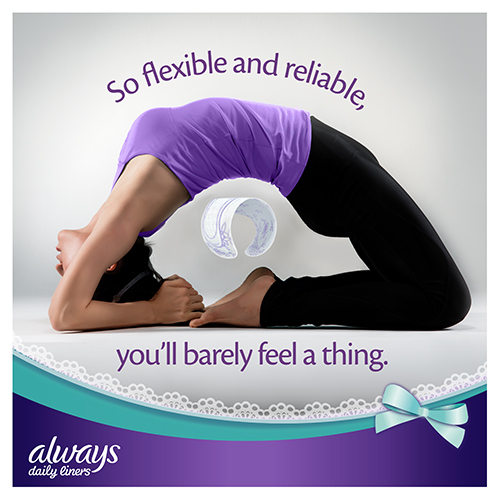 Always Comfort Protect Panty Liners are flexible & reliable