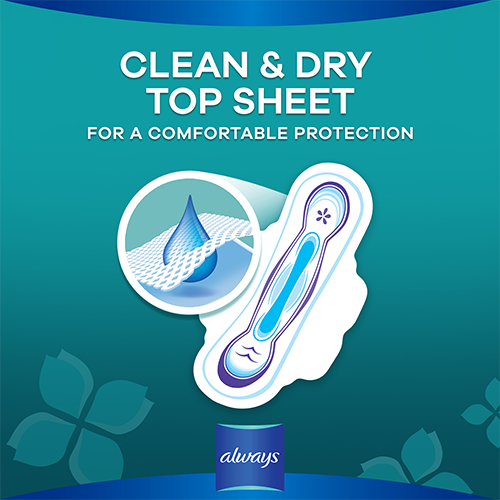 Always Ultra Thin Pads with clean & dry topsheet
