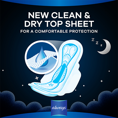 Always Dreamzzz All Night Pads with clean & dry topsheet