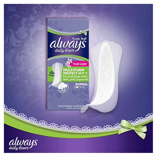 Always Daily Liners Multiform Pantyliners With Fresh Scent Normal 20pcs  Online at Best Price, Sanpro Panty Liners