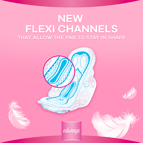 Always 2 in 1 Feather Soft Pads with new flexi channels