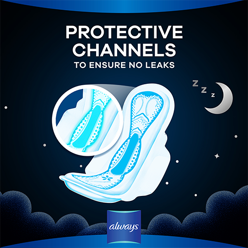 Always Dreamzzz All Night Pads with leakage protective channels