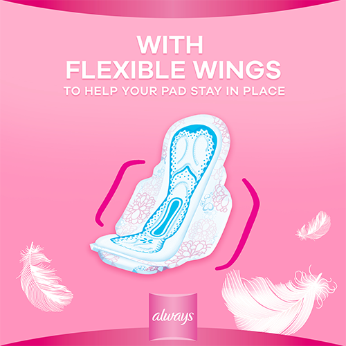 Always 2 in 1 Feather Soft Pads have flexible wings