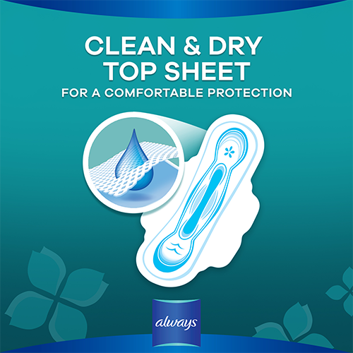 Always Ultra Thin Pads with clean & dry topsheet