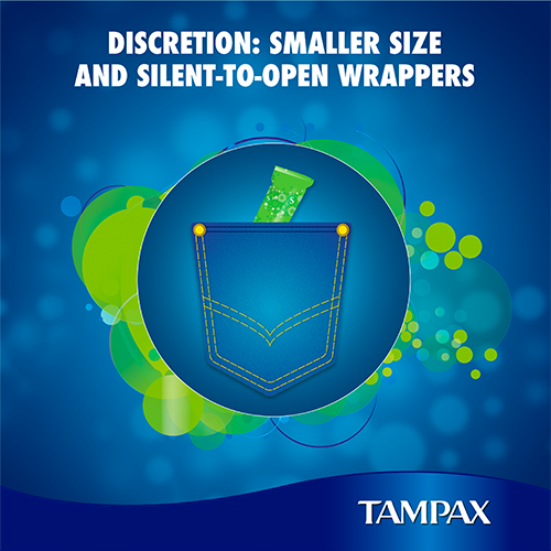 Tampax Compak Tampons with silent-to-open wrappers