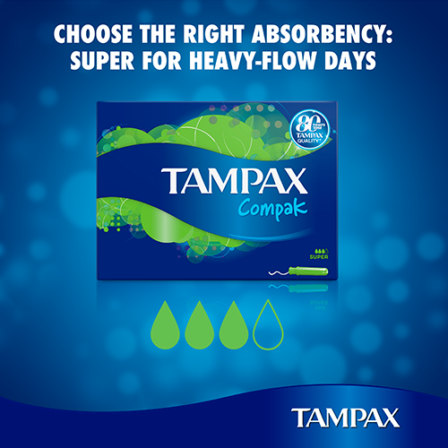 Choose Tampax Compak Super plus for heavy flow