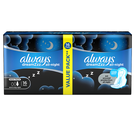 Always Night Pads: Dreamzzz Night Sanitary Pads