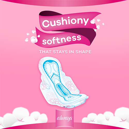 Always Cotton Soft Pads with cushiony softness
