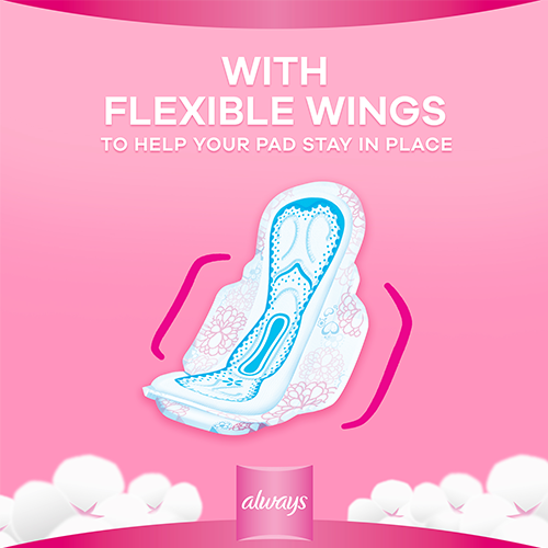 Always Cotton Soft Pads have flexible wings