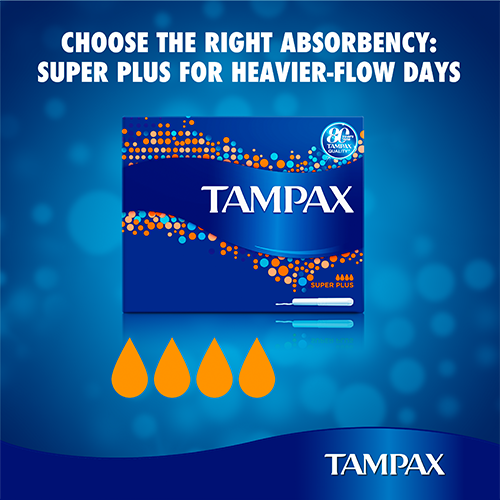 Choose Tampax Cardboard Super plus for heavy flow