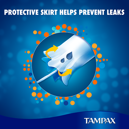 Tampax Cardboard Tampons comes with protective skirt for leakage protection