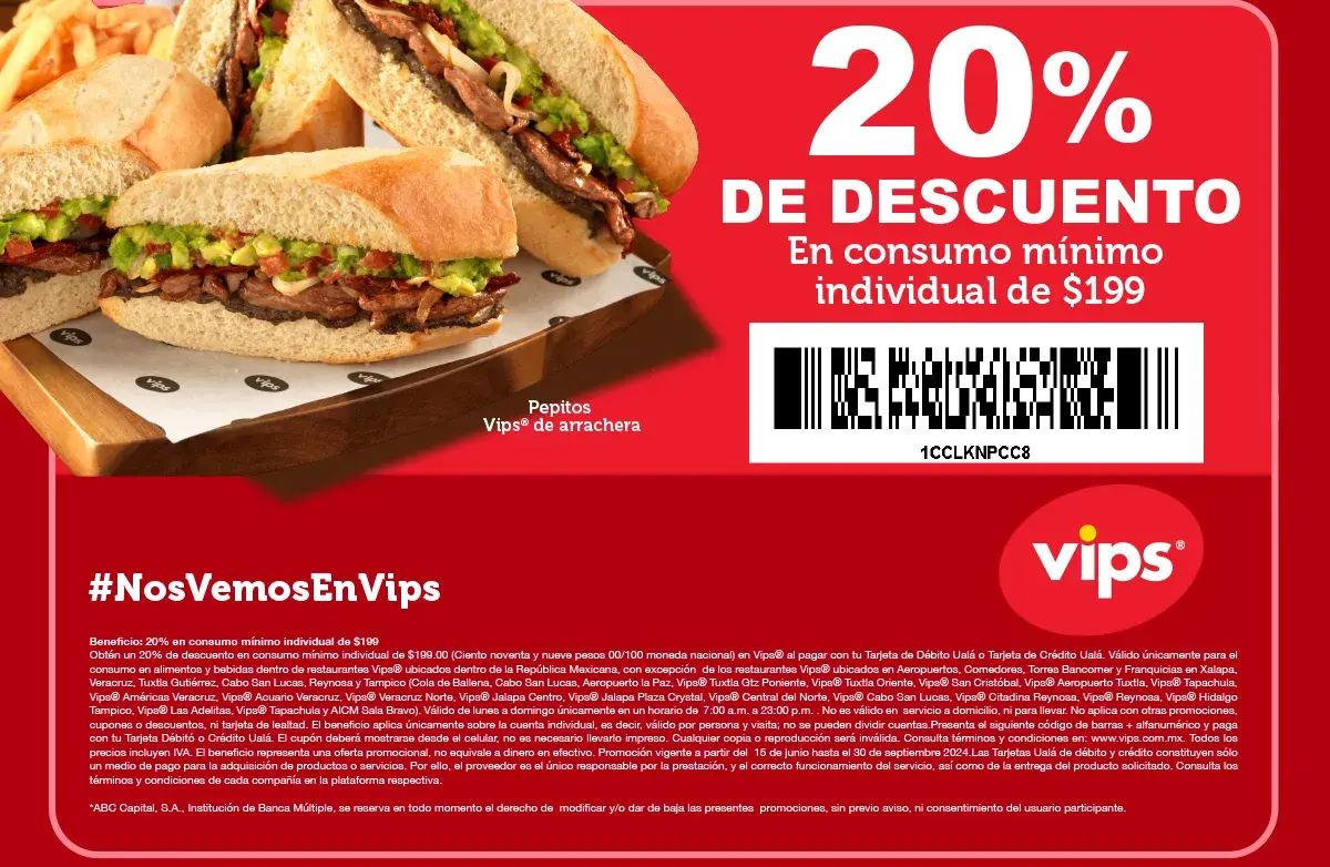 Términos y Condiciones - VIPS BC 20% - Junio 2024