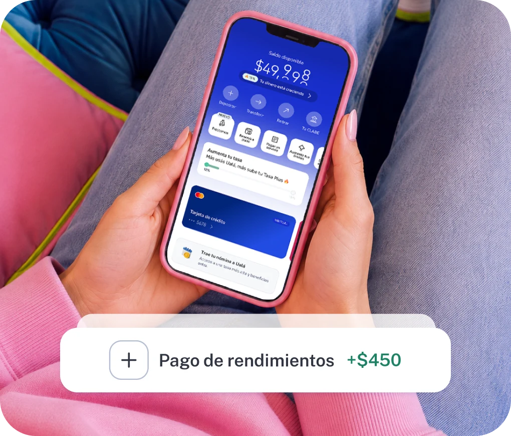 Imagen de la app de Ualá mostrando los rendimientos de la cuenta