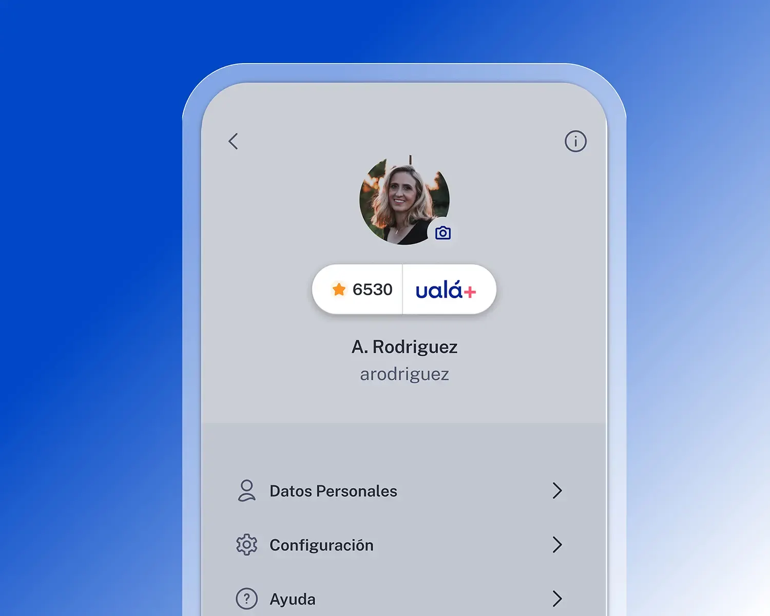 Imagen de la app de Ualá, mostrando la cantidad de puntos Ualá+