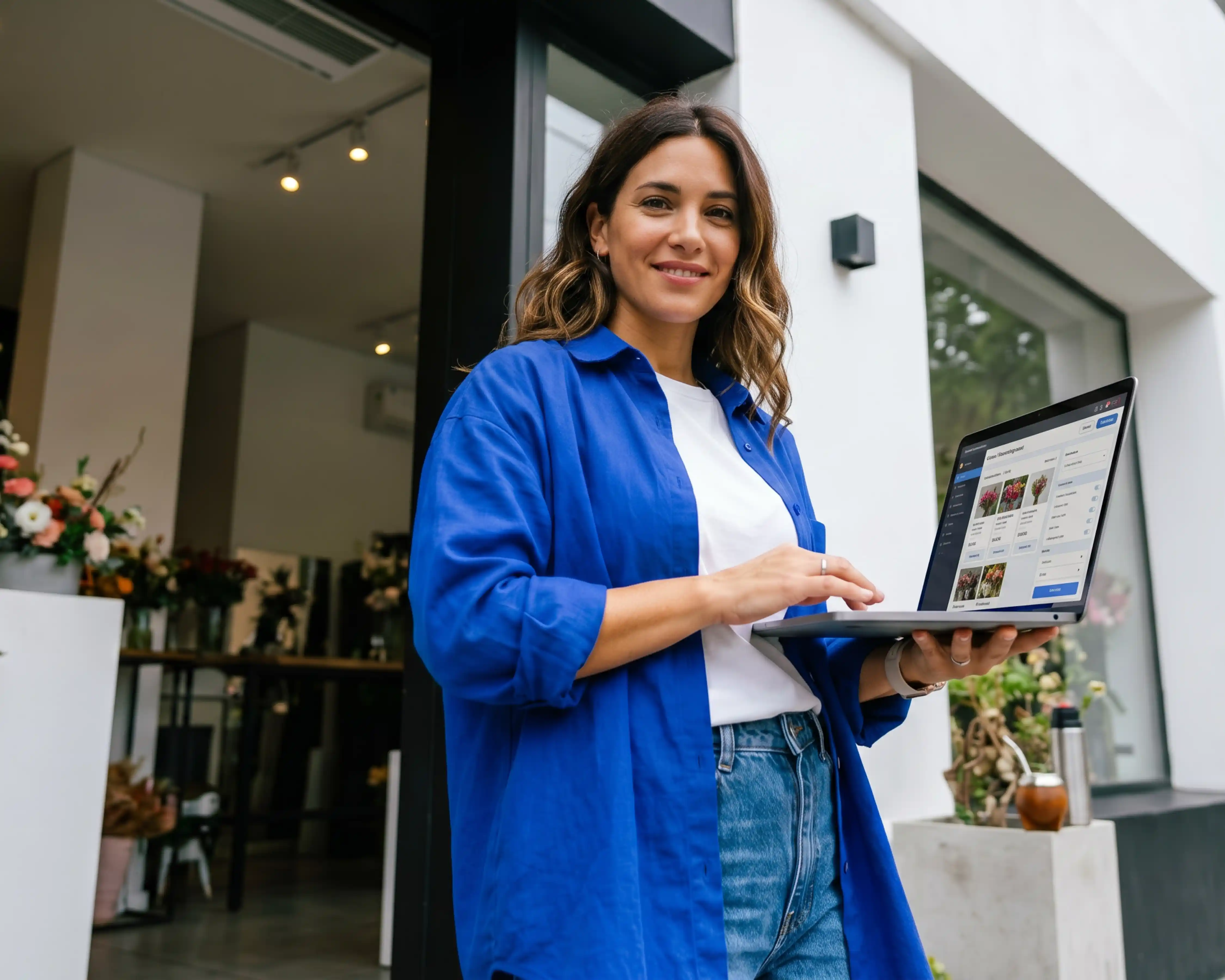 Mujer con computadora