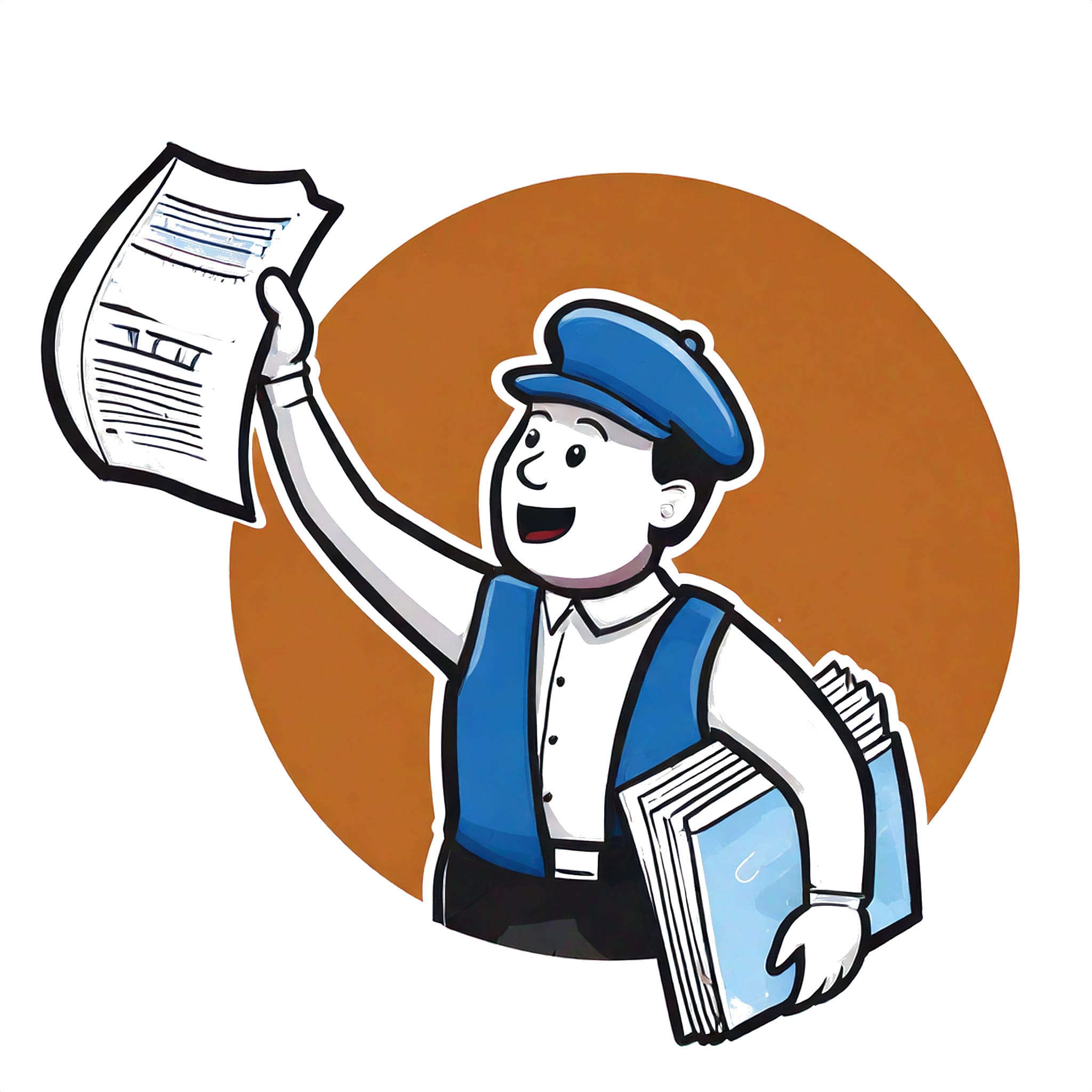 Illustration d'un vendeur de journaux