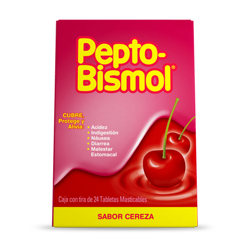 Pepto-Bismol Tabletas Sabor cereza 24 tabletas
