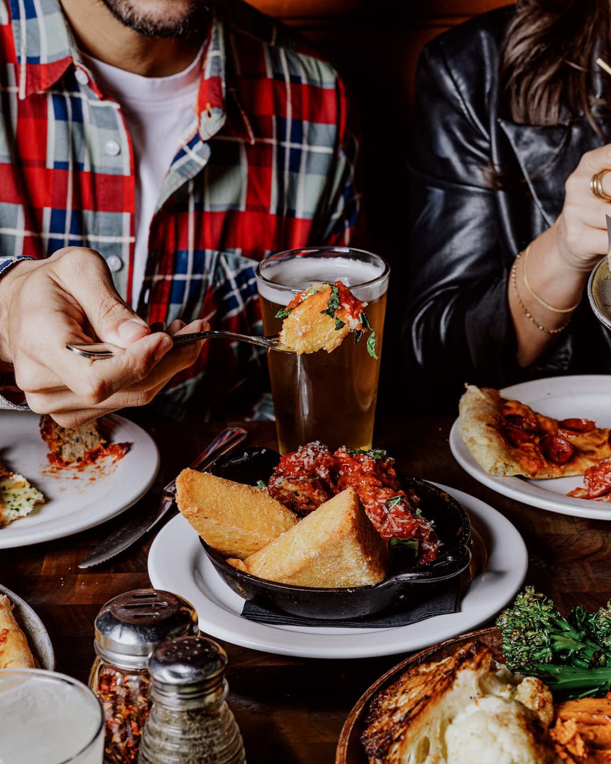 A man about to take a bite of food