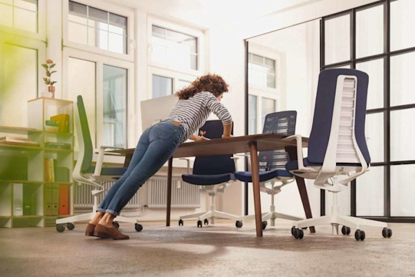 ergonomic office task chair for activity based working for employee well being