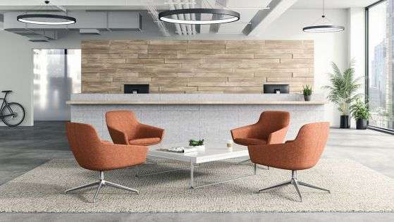 reception area with bike