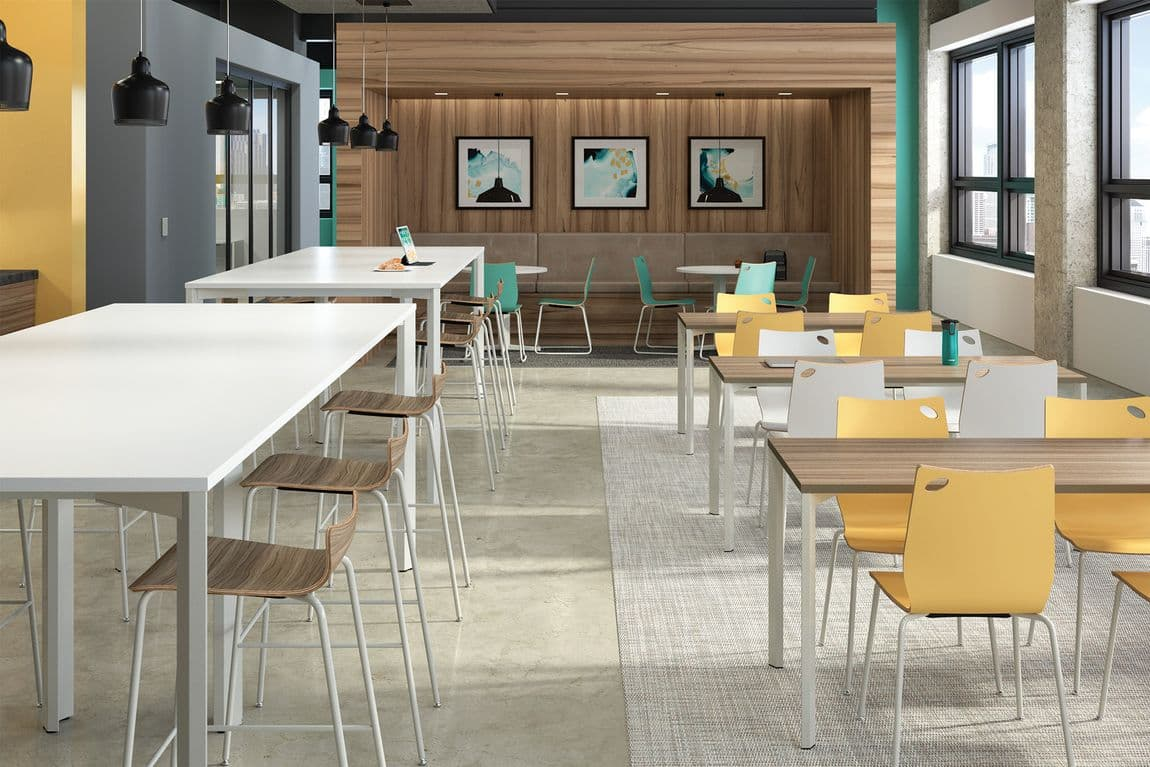 modern office breakroom with contemporary office furniture