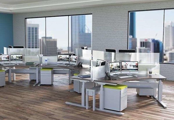 Modular laminate workspace with laminate cabinets