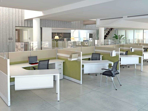 add a protective social distancing barrier screen to desks